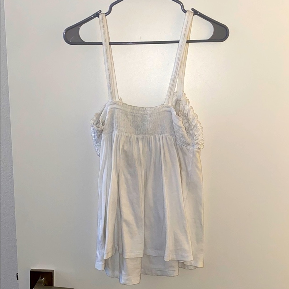 Abercrombie white cami w/ ruffle bust - Picture 2 of 3